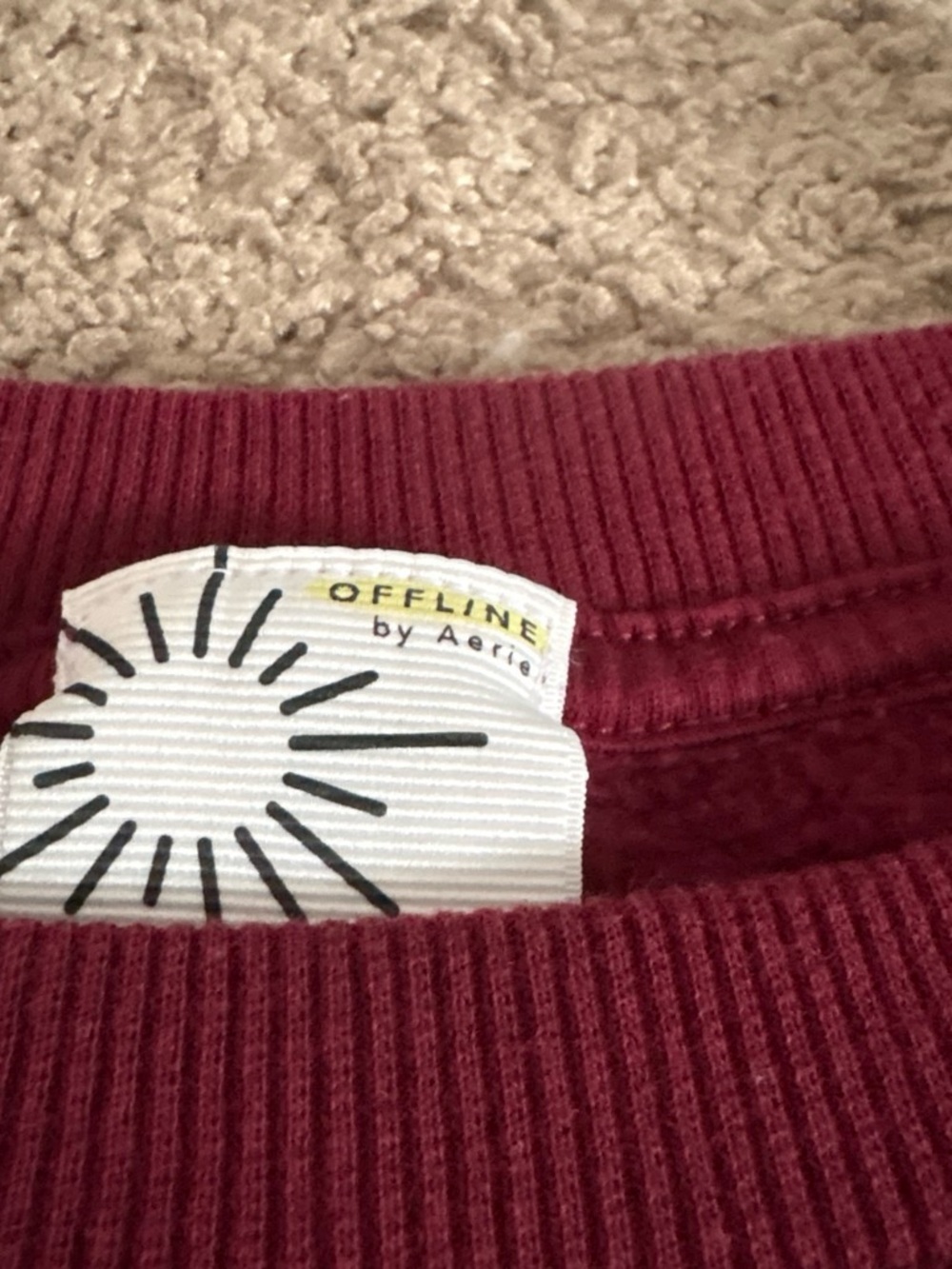 Aerie Crewneck Sweater - Burgundy - Picture 2 of 3